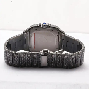 Reloj de Lujo Antiguo para Hombre, con Diamantes Moissanite Negros, Números Arábigos, Caja Cuadrada Única, Estilo Hip Hop para Fiestas - Product Image 2