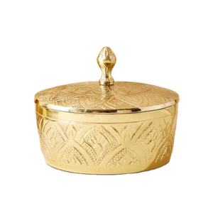 Bougeoir rond en laiton écologique fait à la main avec couvercle impression personnalisable et entièrement personnalisé - Product Image 1