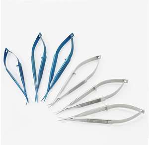 Pinzas Oftálmicas Castroviejo con Bloqueo, Instrumento Oftálmico de Titanio, Rectas y Curvas, de Acero Inoxidable, por Dentavex - Product Image 1