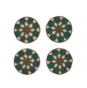 Seed Bead Embroidery <b>Coaster</b> Unique Handmade Table Decor Colorful <b>Beaded</b> <b>Coaster</b> Set Embroidery Art Dining Table Style - Product Image 3