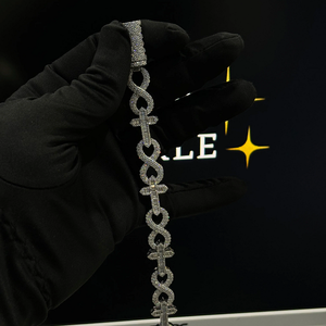High Quality Cross <b>Infinity</b> Link <b>Bracelet</b> Iced Out 925 Silver Moissanite Diamond Hip Hop Luxury Jewelry Chain <b>Bracelet</b> Fashion - Product Image 4
