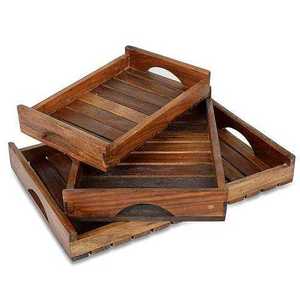 Plateau de service ovale en bois pour la présentation des aliments, design minimaliste, finition vernie, passe au lave-vaisselle, plateaux de rangement - Product Image 2