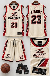 Venta al por Mayor Directa de ZIAKOT INDUSTRY, Jersey de Baloncesto Retro Personalizado Rojo y Negro Auténtico - Product Image 1