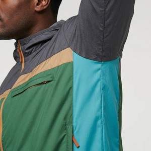 <b>Men</b> Grey Green Color Block <b>Packable</b> Windbreaker <b>Jacket</b> Half Zip Hooded Lightweight Windproof Outdoor Hiking Pullover - Product Image 4