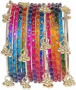 Customized Fabric Glass Kasmiri Chudiyan <b>Sets</b> Elegant Style Latest Festive Eid & Party Wear Gungharoo <b>Bangles</b> Churian For Girls - Product Image 1