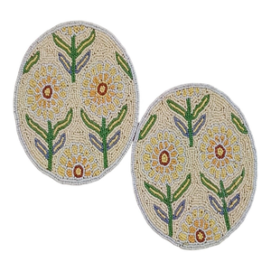 Handmade Seed Bead <b>Coasters</b> With Intricate Embroidery Design Custom Beaded <b>Drink</b> <b>Coasters</b> for Coffee and Dining Tables - Product Image 1