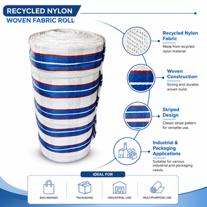 Rouleau de tissu tissé en nylon recyclé enduit de PVC pour sacs, emballages, applications industrielles, bâche durable rayée écologique - Product Image 6