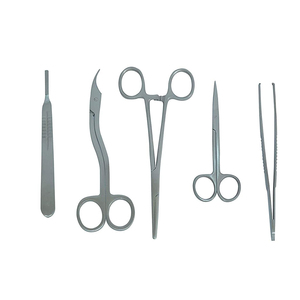 Professional Stainless Steel Surgical Instrument Kit Hemostat Forceps Scissors Tweezers Scalpel Handle Set in <b>Zipper</b> Case - Product Image 2