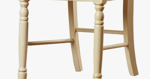 Silla de Comedor Clásica de Madera de Dos Tonos, Estructura Color Marfil, Asiento de Madera Marrón Intenso, Respaldo con Recorte Ovalado, Muebles de Cocina Rústicos - Product Image 6