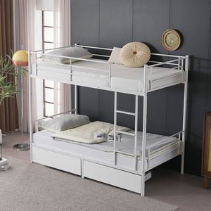 Letto a Castello Convertibile 71558202 con 2 Cassetti Portaoggetti, Letto a Soppalco in Metallo Divisibile in Due Letti Singoli - Product Image 4