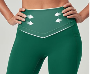 HAWK SPORTS INDUSTRIES Leggings de yoga sans couture taille haute pour femme, longueur intégrale, vert uni, collants de sport respirants et extensibles - Product Image 5