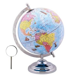 Globo Terráqueo Vintage con Base de Madera Tallada, Soporte de Metal, Decoración de Escritorio, Globo Esférico de Lujo con Mapa Geográfico de la Tierra - Product Image 4