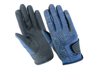 Guante de equitación de calidad premium, cuero sintético Amara, protege contra quemaduras por cuerda, correa de velcro ajustable en la muñeca. - Product Image 2