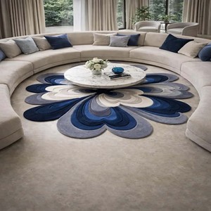 Tapis abstrait tufté à la main, tapis de sol haut de gamme, tapis design moderne fait main, tapis de luxe pour salon, chambre à coucher, décoration intérieure - Product Image 1
