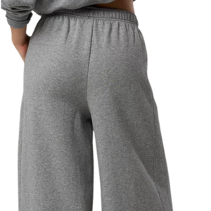 Lanisters Industries <b>Women</b> Grey Straight <b>Fleece</b> 100% Cotton Sweatpants Drawstring Elastic Waist Regular Fit Casual <b>Trousers</b> - Product Image 4
