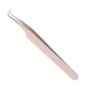Pince à épiler professionnelle pour extensions de cils, nouvelle conception, volume, en acier inoxydable, à bout rond classique - Product Image 5