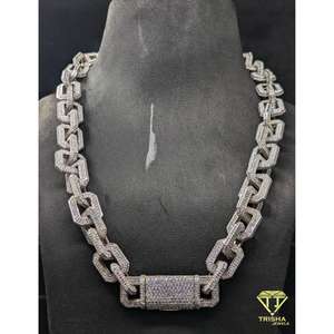 Chaîne cubaine haut de gamme pour hommes, sertie de diamants de laboratoire VVS en argent sterling 925, bijoux hip-hop par Trisha Jewels - Product Image 2