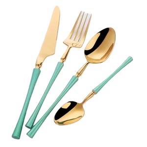 Nouveauté, ensemble de couverts de luxe écologiques en acier inoxydable, ensemble de cuillères de forme longue pour la maison, mariage, fête, nouvel an, cadeau - Product Image 1