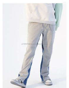 Pantalon de survêtement évasé en coton léger à taille haute pour homme, tendance mode 2026, personnalisable - Product Image 2