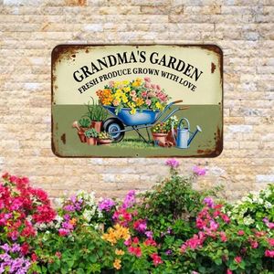 CIFbuy GrandmaFT's Garden - Targa Vintage in Metallo, Decorazione Murale in Alluminio per la Mamma, Stile Rustico, Tema 'Garden Grown for Love', Regalo - Product Image 4