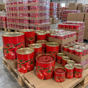 Concentrado de tomate industrial enlatado en latas metálicas resistentes para plantas de procesamiento de ingredientes a granel - Product Image 1