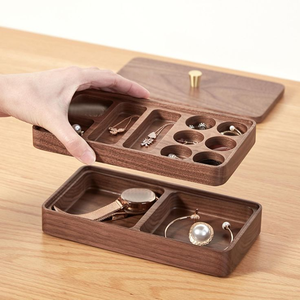 Boîte de rangement à bijoux en bois moderne réglable, faite à la main, de qualité supérieure - barkah star, capacité personnalisée, vente en gros - Product Image 2