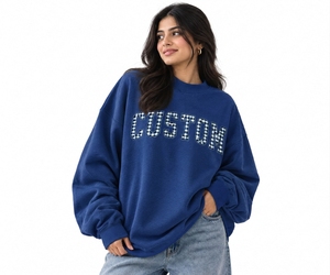 Sudadera Oversize de Cuello Alto para Mujer, Mezcla de Algodón, Hombro Caído, Manga Larga, Dobladillo Acanalado, Venta al por Mayor, Fabricante - Product Image 1