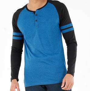 T-shirt à manches longues pour homme, blocs de couleur, manches raglan, col rond, bordure contrastée, blanc et vert, décontracté - Product Image 6