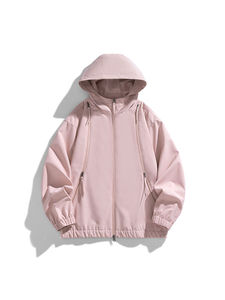 Chaqueta Bomber para Hombre, Estilo Nuevo, Talla 3XL, de Lona, Impermeable, Cortavientos, Suave, Informal, Holgada, con Capucha, Cuello Alto, Cierre de Cremallera, Color Sólido - Product Image 2