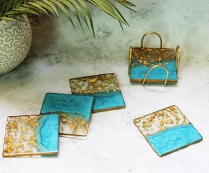 Resin Drink Coasters With Smooth Surface, Durable Heat Resistant <b>Waterproof</b> <b>Mats</b> for Cups Glasses Mugs and Bottles - Product Image 3