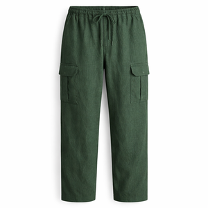 Pantalones Cargo de Lino Personalizados para Hombre - Pedidos al por Mayor Directos de Fábrica por Proveedor OEM - Product Image 1
