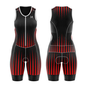 Ensemble de maillot et short de cyclisme pour femmes, imprimé sur mesure, léger, respirant, 100% polyester, extensible dans quatre directions, anti-transpiration - Product Image 1