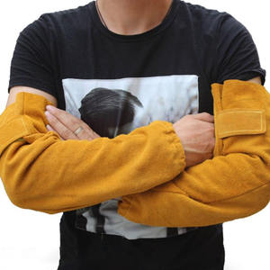<b>Welding</b> Arm Sleeves Safety Product Working Product Cow Split Working Purpose Leather <b>Welding</b> Sleeves Flame Retardant Sleeves - Product Image 4
