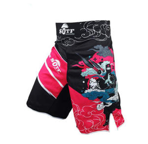 Pantalones Cortos de Lucha MMA Personalizados al por Mayor, de Lona con Cordones a Media Pierna, Estampado Sublimado, Tallas Grandes, Tejido de Punto Antiencogimiento - Product Image 2