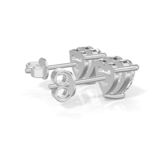 Pendientes de Plata de Ley 925 con Granate de Heerani Jewels, Corte Brillante, Certificación IGI, Diseño Moderno en Forma de Corazón, Engaste de Garra, Plateados - Product Image 4