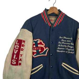 Veste de baseball en toile coupe slim VITHAS INDUSTRY, extérieur en laine/viscose, unisexe, hiver, bleu marine, manches rétro, style streetwear - Product Image 6