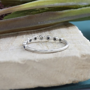 Wholesale 925 Sterling Silver Natural Lapis Lazuli Half Eternity <b>Ring</b> Handmade Blue Gemstone Stackable Jewelry <b>for</b> <b>Women</b> - Product Image 2