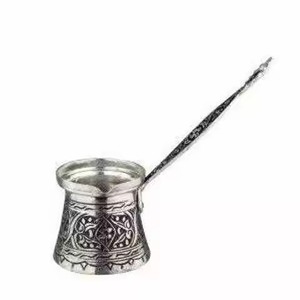 Top Arrival 2K26 Embossed Copper Turkish Coffee Pot with Wooden Handle Round Percolator - Product Image 3