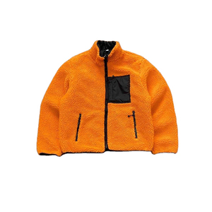 Custom Winter <b>Sherpa</b> <b>Fleece</b> <b>Jacket</b> Unisex Contrast Pocket Casual Outdoor Coat Stand Collar Winter Streetwear Wholesale - Product Image 4