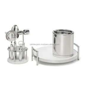 ถาดโลหะลายดอกไม้สีเงินแบบราชวงศ์สุดฮิต ของตกแต่งบ้าน ถาดโลหะพร้อมเชือก ผลิตโดย Zahid Exports ในอินเดีย - Product Image 3