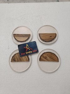 Affordable Wood Marble Coasters Creative Stone Mats <b>Tea</b> and Coffee Wooden Marble <b>Cup</b> Coaster <b>Sets</b> For Home Restaurant Hotel Use - Product Image 1