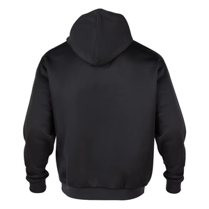 Sweat-shirts d'hiver noirs en molleton 100 % coton pour hommes, vente en gros OEM, personnalisables avec impression, broderie, poche et logo sur mesure, style décontracté - Product Image 5