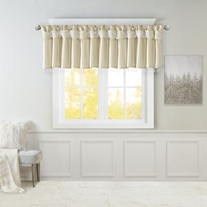 Mantovana leggera in finta seta con perline per Champagne 50x26 "eleganti tende e mantovane - Product Image 1