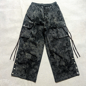 Pantalon cargo droit multi-poches pour homme, imprimé numérique intégral, coupe ample et large, style streetwear, collection premium, offre spéciale - Product Image 6