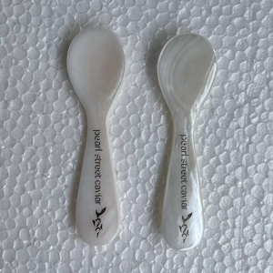 Custom Logo Engraved HUONG DANG High Quality Eco-Friendly Short Handle Horn Spoon Fork Set Mirror Polish Gift for Restaurants - Product Image 1