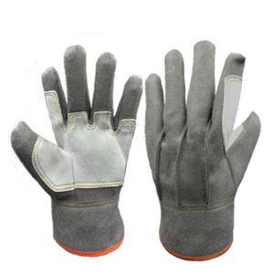 Guantes de Trabajo de Acero Inoxidable con Palma de Cuero Dividido, Puño de Seguridad, Anti-Corte y Anti-Calor, 30cm, para Uso General - Product Image 1