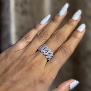 Luxury Moissanite Pave Band <b>Ring</b> for Women Iced Out Sparkling Wide <b>Statement</b> <b>Ring</b> Elegant Wedding Anniversary Gift Jewelry - Product Image 1