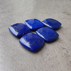 Natural Lapis Lazuli Square <b>Cushion</b> Cabochon, Briolette Cut Calibrated Loose Gemstone Custom Sizes Available - Product Image 1