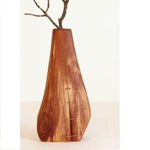 Vase en bois de manguier fait main au design moderne et luxueux, décoration de salon, vase de table, indien, pour mariages et événements, taille personnalisée - Product Image 3