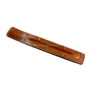 Porte-encens décoratif en bois avec signe de paix, pour la relaxation, la méditation, la spiritualité et la décoration intérieure - Product Image 1